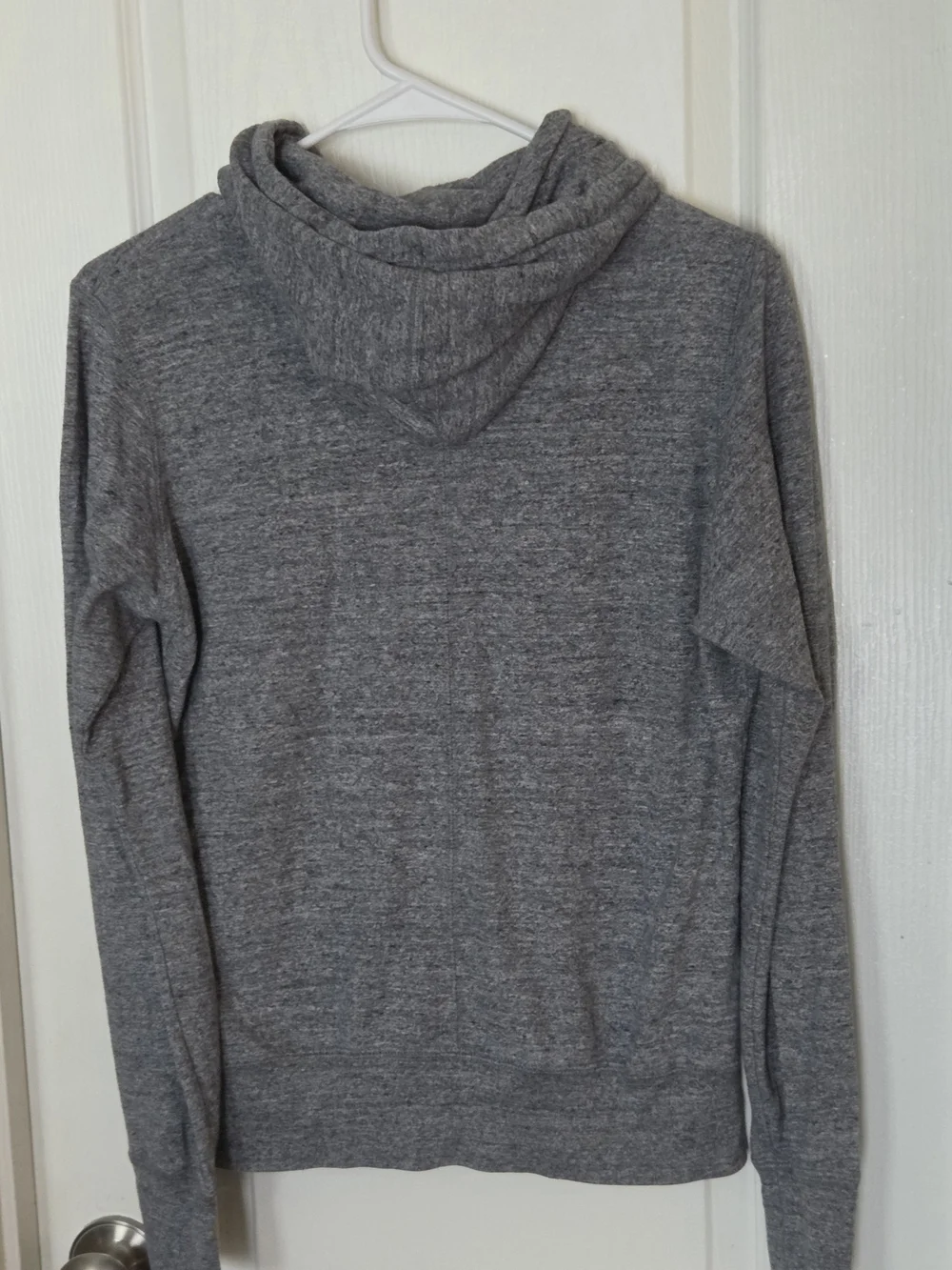 Nike Women's Heather Gray Crewneck Hoodie with White Logo
